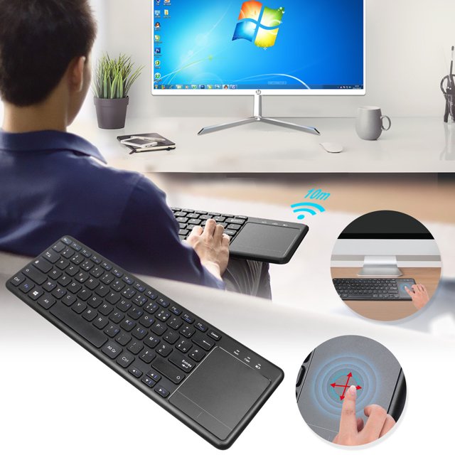 Mini teclado inalámbrico francés de 2,4G con teclado inalámbrico Touchpad con receptor USB para IPad/tableta/PC/ordenador portátil