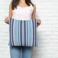 thumbnail image 2 of Blue Green Striped Pillow Covers 20x20 Inch Decorative Throw Pillow Cover, Colorful Abstract Vertical Lines Art Sofa Pillowcases Accent Cushion Case Home Decor Bedroom Living Room, 2 of 6