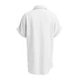 thumbnail image 3 of 2026 New Women Swimsuit Coverup Swimwear Dress Shirt Button Down Beachwear Bathing Suit Cover Up, Beach Vacation Outfits(White,S), 3 of 4