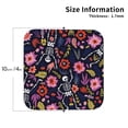 thumbnail image 2 of Lsque Dancing Skeletons Floral Garden Pattern 4" Drink Coasters Set of 4, PVC Leather Absorbent Coasters, Table Coaster Set Decorative Coffee Cup Coasters Housewarming Gift -Square, 2 of 6
