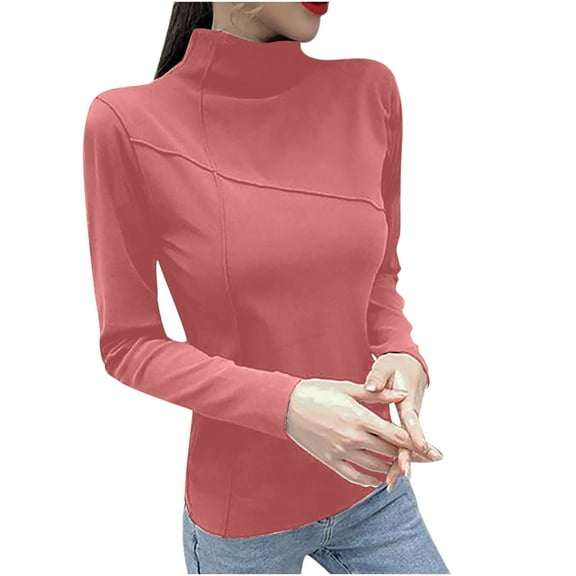 Women's Fleece Thermal Mock Neck Long Sleeve Warm Underwear Shirt/Top Soft Stretchy Fitted Base Layer Shirt