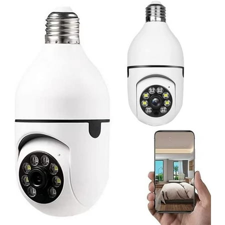 

CFWQH 2 Pack Light Bulb Security Cameras 1080p Smart 360° Pan/tilt Panoramic Ip Cameras for Home Security 2.4ghz Wifi Cameras with Real-time Motion Detection and Alerts Two Way Talk Night Vision