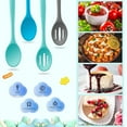 thumbnail image 4 of 4 Pieces Silicone Nonstick Mixing Spoons Heat Resistant Utensil Basting Serving Spoon Cooking Baking for Stirring Kitchen (Novel Style), Medium, 4 of 6
