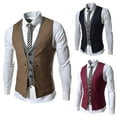 thumbnail image 3 of Bcfgryg Men's Autumn And Winter New Trend Stitching Two Piece Casual Vest Vest Men's Jacket Red M, 3 of 3