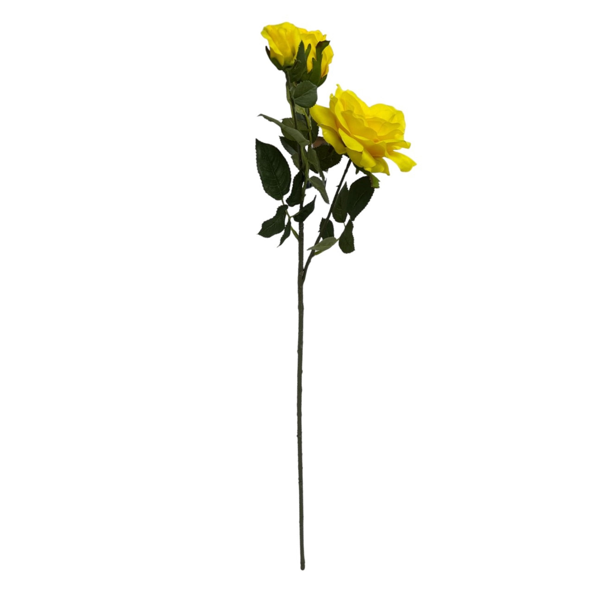(2 pack) Mainstays 31" Tall Artificial Yellow Rose Flower Stem, Indoor Decoration