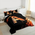 thumbnail image 3 of Homewish Cartoon Basketball Boys Bedding Comforter Set, Black Orange Monogrammed A Twin Comforter Sets, Modern Ball Sports Player Reversible Bedding Set, Breathable Home Decor, 2pcs, 3 of 8