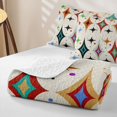 thumbnail image 4 of Erosebridal Mid Century Star Twin Quilt Set for Boys Girls, Retro Cream Abstract Print Twin Coverlet Set, 2pcs, 4 of 7