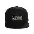 thumbnail image 2 of Original Snapback Custom American Cities State Letters Ajustable Flat Visor Cap (Miami Black, White Black), 2 of 7