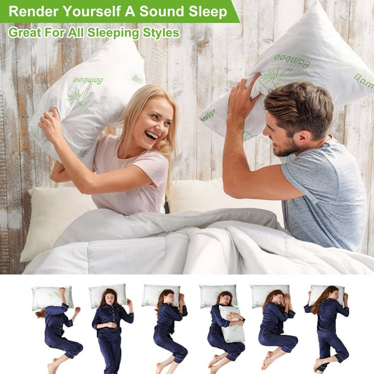 Bamboo Pillow Ultra Soft Memory Foam Pillow for Sleeping Relieves Neck Pain Snoring King Size Walmart