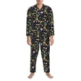 thumbnail image 3 of Lsque Snake And Flower Pattern Long Sleeve Pajama Set for Men - Soft 2-Piece Sleepwear and Loungewear Set with Pockets, Comfy Nightwear-XX-Large, 3 of 7