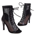 thumbnail image 2 of Mujeres Sandalias High Top Peep Toe Mesh Sandals Zapatos Baile para Salón (38), 2 of 9