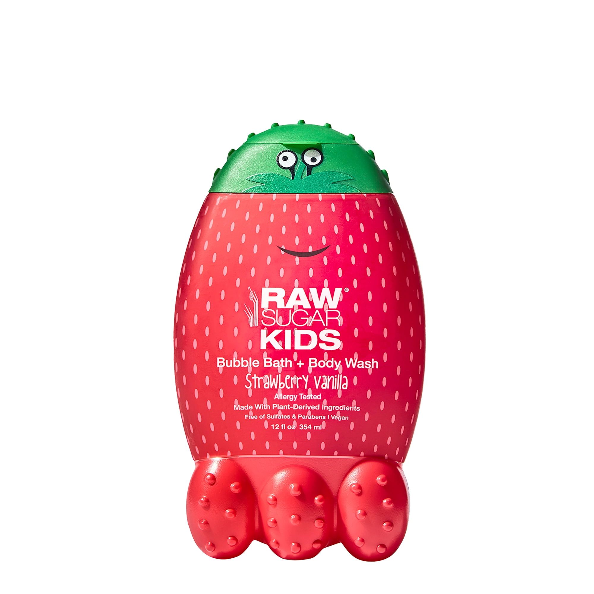 Raw Sugar Kids 2-in-1 Liquid Bubble Bath and Body Wash, Strawberry Vanilla, 12 fl oz