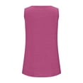 thumbnail image 4 of absuyy Womens Tank Tops Loose Fit Summer Cotton Casual Crewneck Sleeveless Shirts Hot Pink Size L, 4 of 9