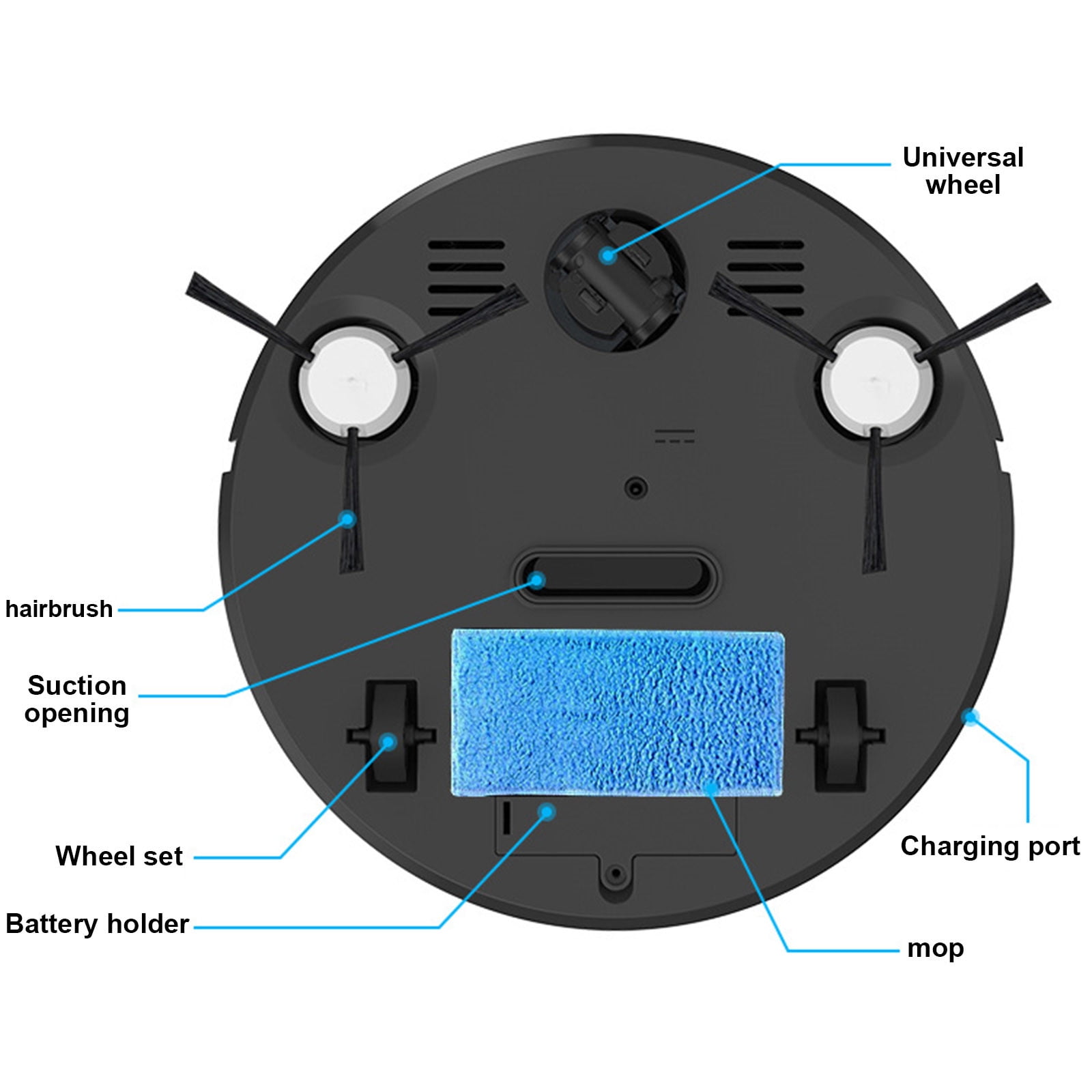 Oggfader Robot Vacuum Vacuum Cleaning Robot Home Intelligent Sweeping Machine Pet Cleaning Hair Suction Sweeping And Mopping Three In One Sweeping Machine Black