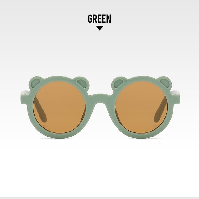 EGNMCR Lunettes d'Équitation Lunettes de Soleil pour Enfant Lunettes de Soleil pour Bébé Mignonnes avec Ours Lunettes de Soleil pour Enfant Lunettes Photo pour Enfant Spécifications Lunettes de Soleil pour Enfant