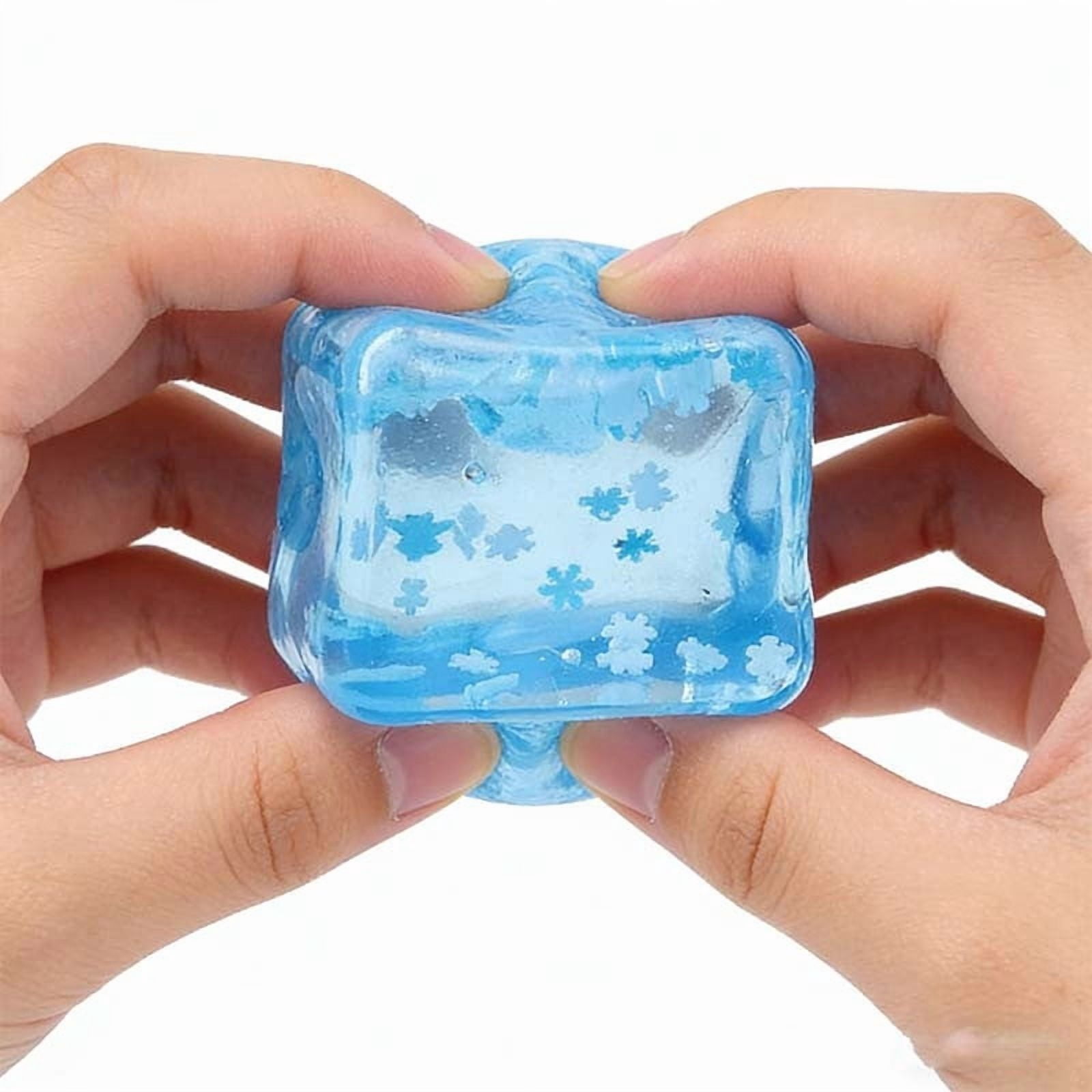 Yannianjz 3Pcs Ice FidgetToy, Squeezable Stress Relief Cube, Sensory Fidget Blocks for Anxiety Relief, Classroom Prizes, Gifts forKidsTeens Adults