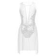thumbnail image 2 of YONGHS Kids Girls Ballet Dance Lyrical Dress Sequins Sleeveless Leotards Skirted A White 8, 2 of 5
