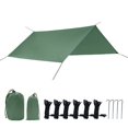 thumbnail image 1 of Bâche de Pluie, Bâche de Camping 3x3m, Bâche de Pluie Portable Légère Anti-UV, Ripstop, Imperméable avec 10 Accessoires pour Randonnée, Activités Extérieures (Vert), 1 of 6