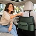 thumbnail image 7 of Car Seat Organizer Between Seats Leather Backseat Storage Bag • Multifunctional Car Organizer • Tissue Dispenser Cup Holders Mesh Pocket Auto Seat Back Hanging, 7 of 7