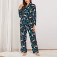 thumbnail image 6 of Rateoe Flamingos And Birds Pattern Womens Pajamas Set Long Sleeve Sleepwear Button Down Nightwear Soft Cotton Pj Lounge Sets, 6 of 9