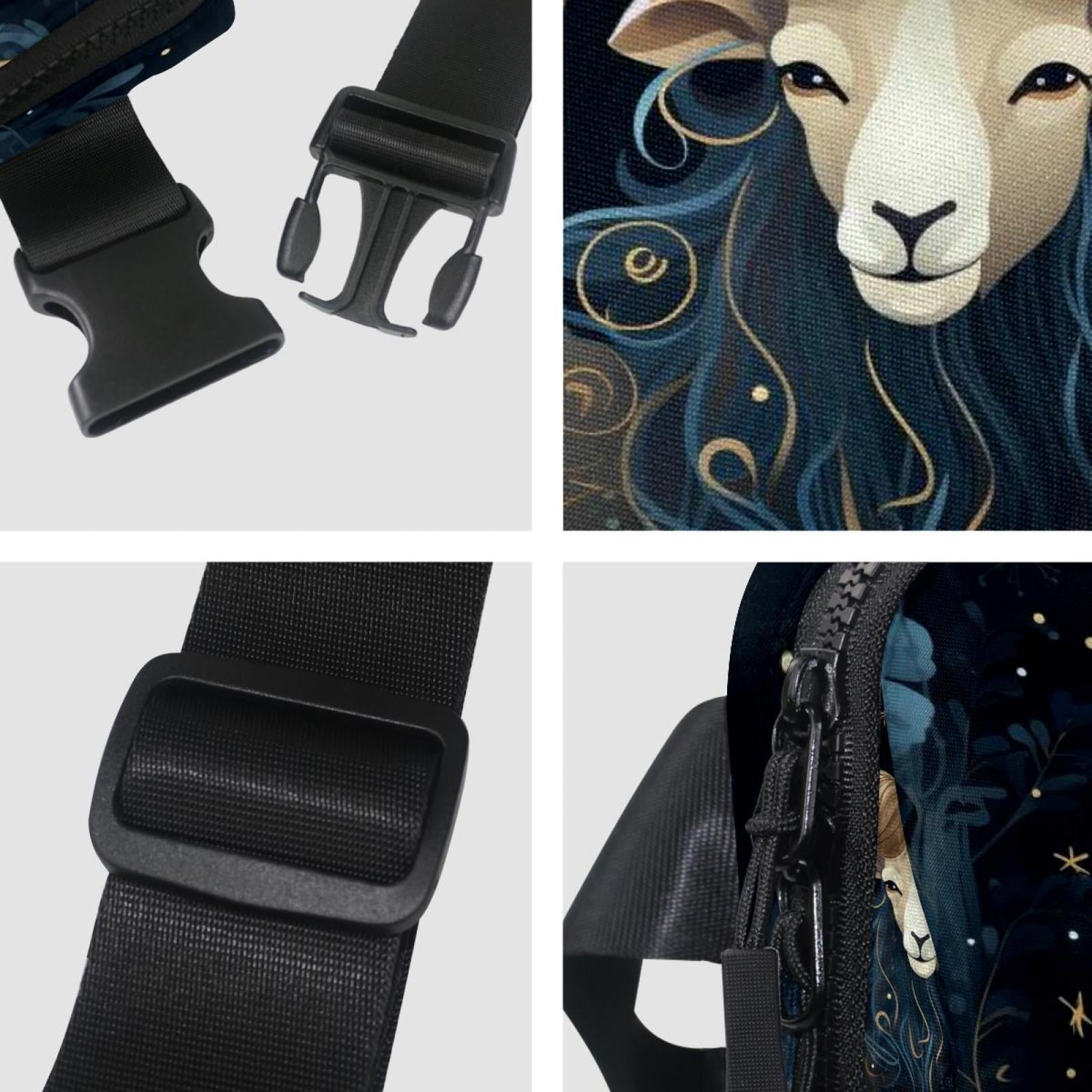 Aries Lightweight Adjustable Waist Bag with Extension Strap - Unisex Fanny Pack
