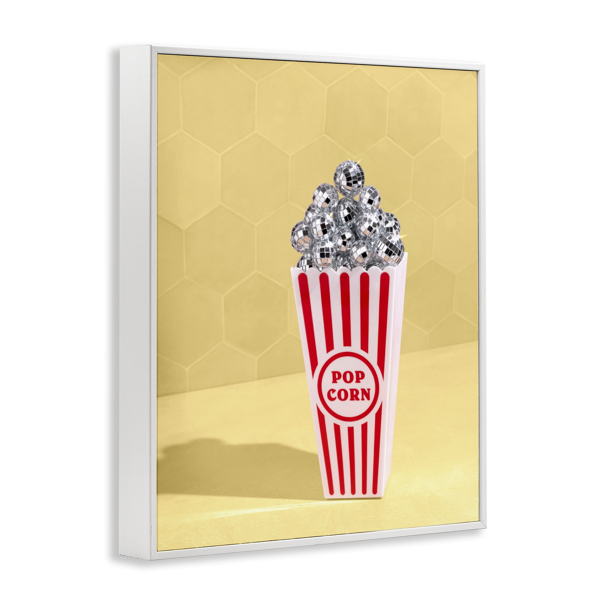 Stupell Industries Disco Filled Popcorn White Framed Giclee Art, design by LISH Creative