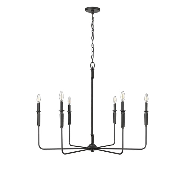 29406-MB Millennium Lighting Savanne - 6 Light Chandelier-30.3 Inch Tall and 38 Inch Wide-Matte Black Finish