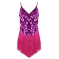 thumbnail image 3 of TSSOE Womens Shiny Sequins Spaghetti Straps Rhythm Latin Samba Rumba Tango Dance Dress Fringe Party Rose One_Size, 3 of 6