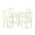 thumbnail image 2 of East West Furniture Norden 5-piece Wood Dining Set with Napoleon Back in White, 2 of 5