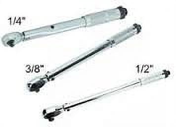 Set of 3 Pittsburgh Pro Reversible Click Type Torque Wrench Sizes 1/4", 3/8", 1/2"