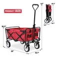 thumbnail image 4 of CL.HPAHKL Collapsible Wagon Cart Foldable Garden Wagon Cart Utility Wagon with All-Terrain Wheels, Red, 4 of 7