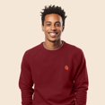 thumbnail image 4 of Dalix Strawberry Embroidered Fleece Crewneck Long Sleeve Sweatshirt Mens in Cardinal Red M Medium, 4 of 5