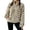 Beige -BL38, variant on Womens Polka Dot Fleece Pullover Jacket Fuzzy Sweatshirts Mock Neck Half Zip, Long Sleeves, Fall Winter Daily Active Wear with Pockets Yellow L