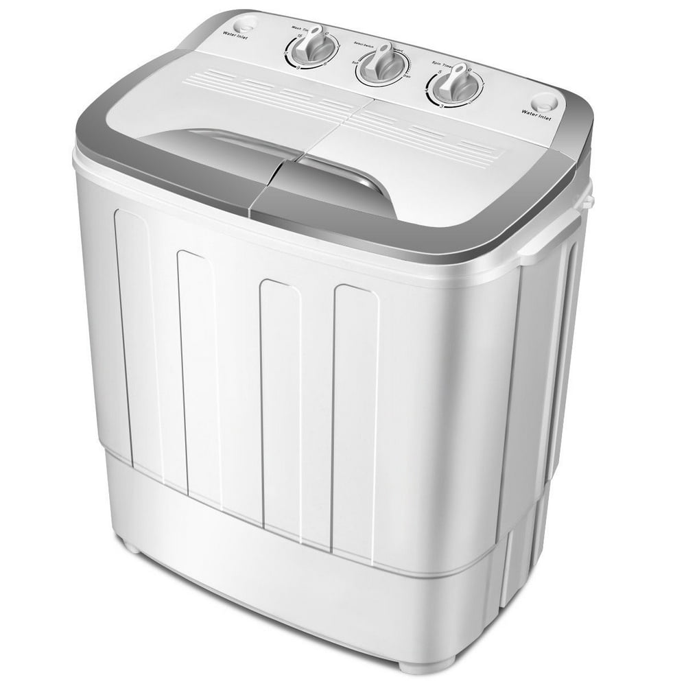 Gymax Compact Mini Twin Tub 8lbs Washing Machine Washer Spinner