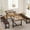 Retro Brown, variant on Dining Table Set for 4-6,63" Extendable Kitchen Table with 2 Upholstered Bench,Space Saving,for Apartment