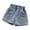 Blue, variant on Kukoosong Girls Shorts Big Girls Summer Thin Pearl Pocket Elastic Waist Shining Jean Perforated Jean Shorts Blue 12-13 Years