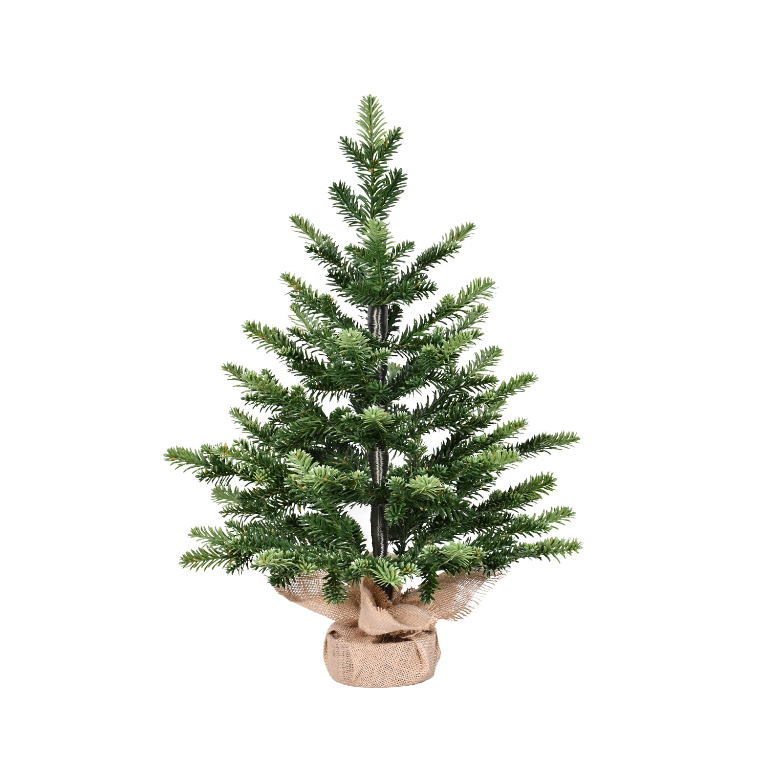 2ft Full PE Tabletop Christmas Tree 230 Tips Plastic Cement Base Compact Holiday Decor