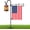Black Shepherds Hook A, variant on 50 In Garden Flag Stand with Shepherd Hooks, 5-Prong Base, Windproof Yard Flag Pole Holder with Clip and Spring Stoppers for Outdoor Lawn and Patio