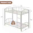 thumbnail image 3 of Twin Over Twin Bunk Bed, Floor Bed Bottom Bunk, Heavy Duty Metal Low Bunkbed with Metal Slats Ladder High Safety Full-Length Guardrail for Adults, Noise Free, No Box Spring Required, 3 of 7