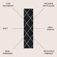 thumbnail image 3 of JONATHAN Y SUPERSOFT 2 x 10 Runner Rug, Cole Minimalist Diamond Trellis - Black/White, SEU102A-210, 3 of 8