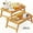 Natural Bamboo (2 Pack), variant on Bamboo Bed Tray Table with Folding Legs and Handles, 19.32 x 11.83 Inch Breakfast Tray for Bed Sofa, Snack Working Serving Tray, Half Pack