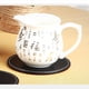 thumbnail image 4 of 6 Piezas de Posavasos Cuadrados de material cuero , Wandteppich para Tazas, Mantel Individual para Bebidas con Soporte Gloria Práctico de costa cuadrado, 4 of 9