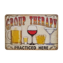 Funny Group Therapy Practiced Here Beer Wine Liquor Wall Sign Novelty Man Cave Home Bar Pub Decor