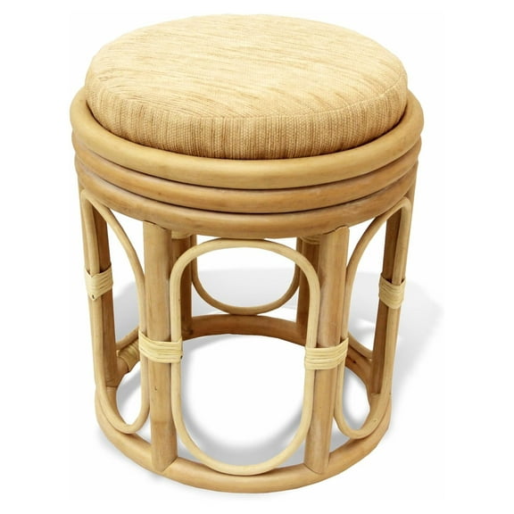 Pier Handmade Rattan Wicker Vanity Bedroom Stool Fully Assembled White Wash