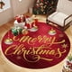 thumbnail image 1 of Adornos navideños, regalos navideños, alfombra circular con diseño de copos de nieve y árbol de Navidad, ideal para fiestas y salas de estar, de poliéster de 80 x 80 cm., 1 of 6
