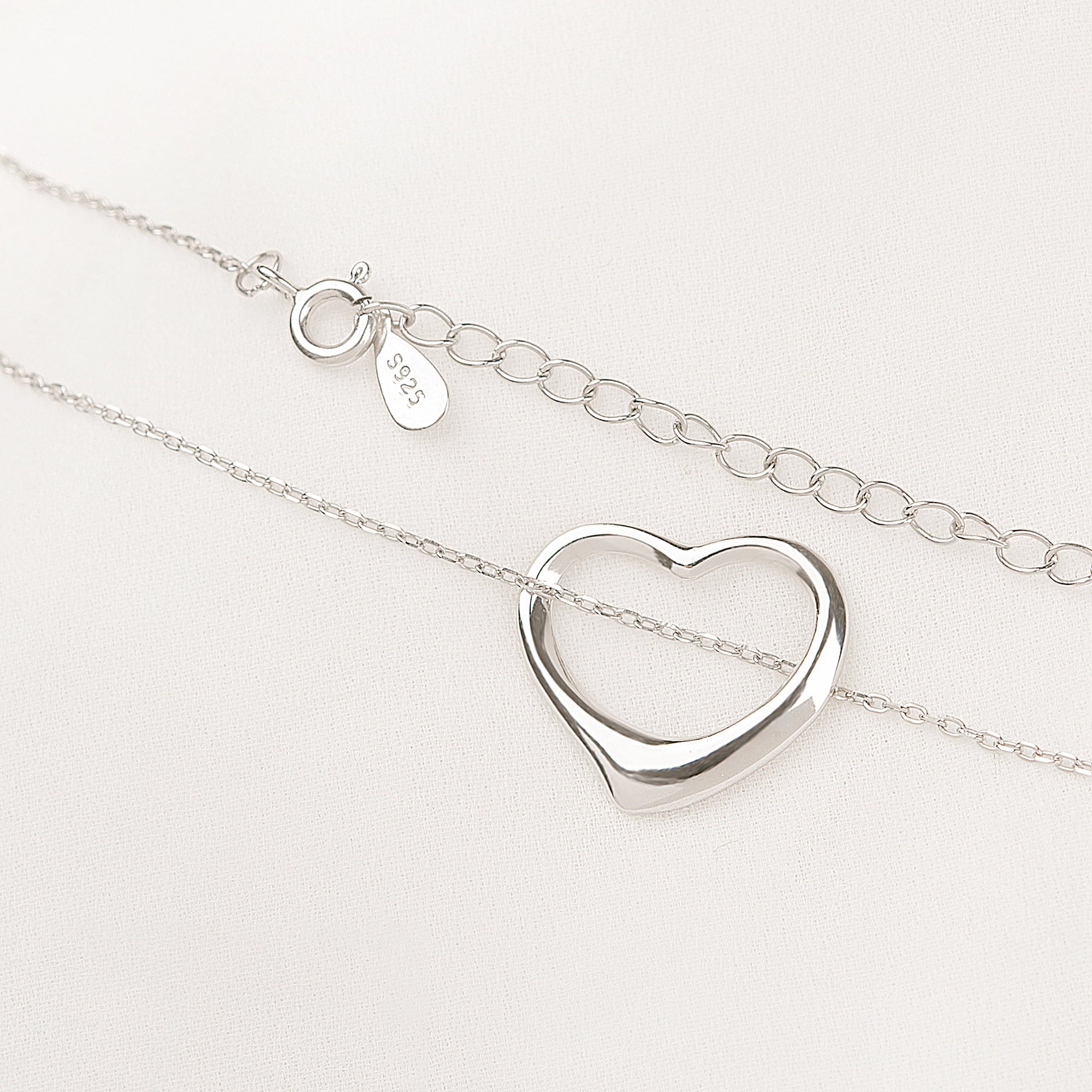 Anavia Intimate Sister Jewelry, 925 Sterling Silver Heart Necklace Gift, Bonus Sister's Birthday Card Gift