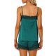 thumbnail image 3 of Conjuntos de pijama de satén para mujer INSPIRE CHIC con tirantes de encaje y pantalones cortos, 2 piezas, conjuntos de lounge de seda, XS, verde oscuro, 3 of 6