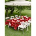 thumbnail image 3 of Outdoor Tablecloth with Umbrella Hole and Zipper, Valentines Rectangle Table Cloth 60x102 Inch Waterproof Tablecloth, Pink Red Love Heart Spring Green Botanical Picnic Table Cover for Patio Camping, 3 of 7