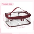 thumbnail image 2 of Unique Bargains 2pcs Clear Makeup Bags Waterproof Cosmetic Bags for Travel Zipper Makeup Pouch Black, Wine Red, 2 of 7