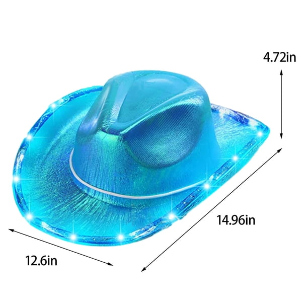 3155 Unisex Cowboy Hat Light Up Flashing Led Brim Fun For Disco Momihoom Unisex Cowboy Hat Light Up Flashing LED Brim Fun  main image 3